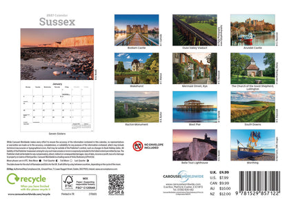 Sussex A5 Calendar 2027