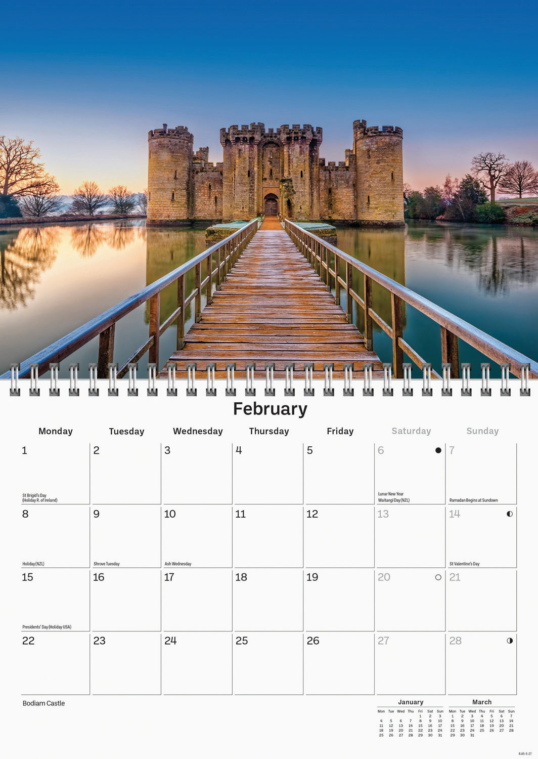 Sussex A5 Calendar 2027