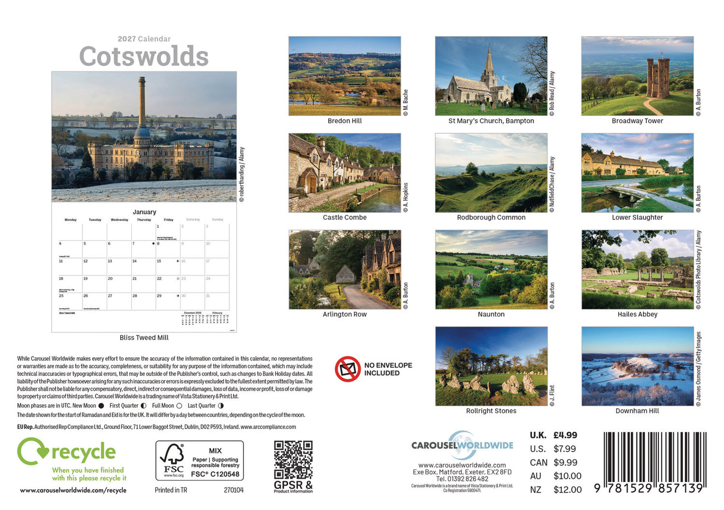 Cotswolds A5 Calendar 2027