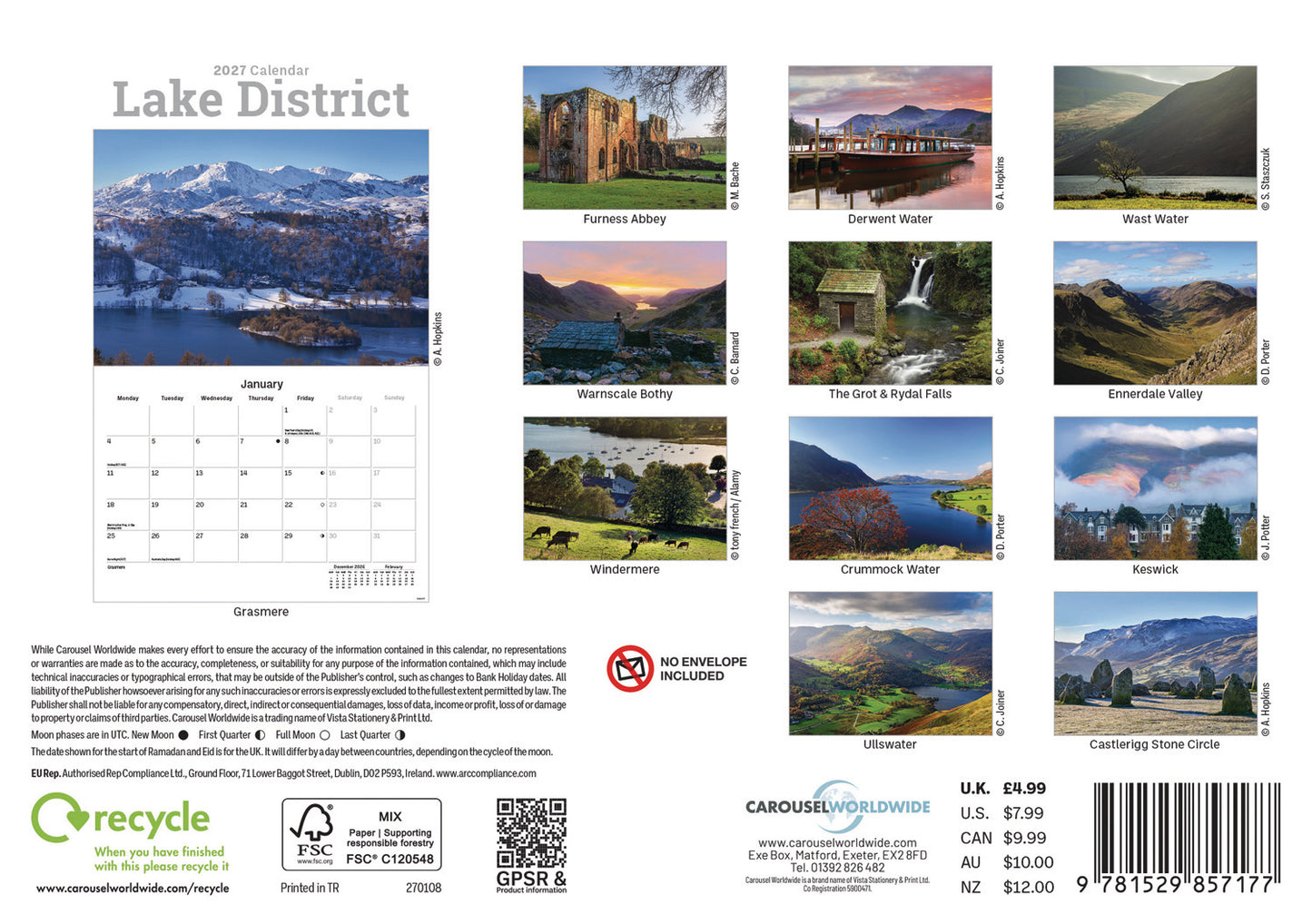 Lake District A5 Calendar 2027