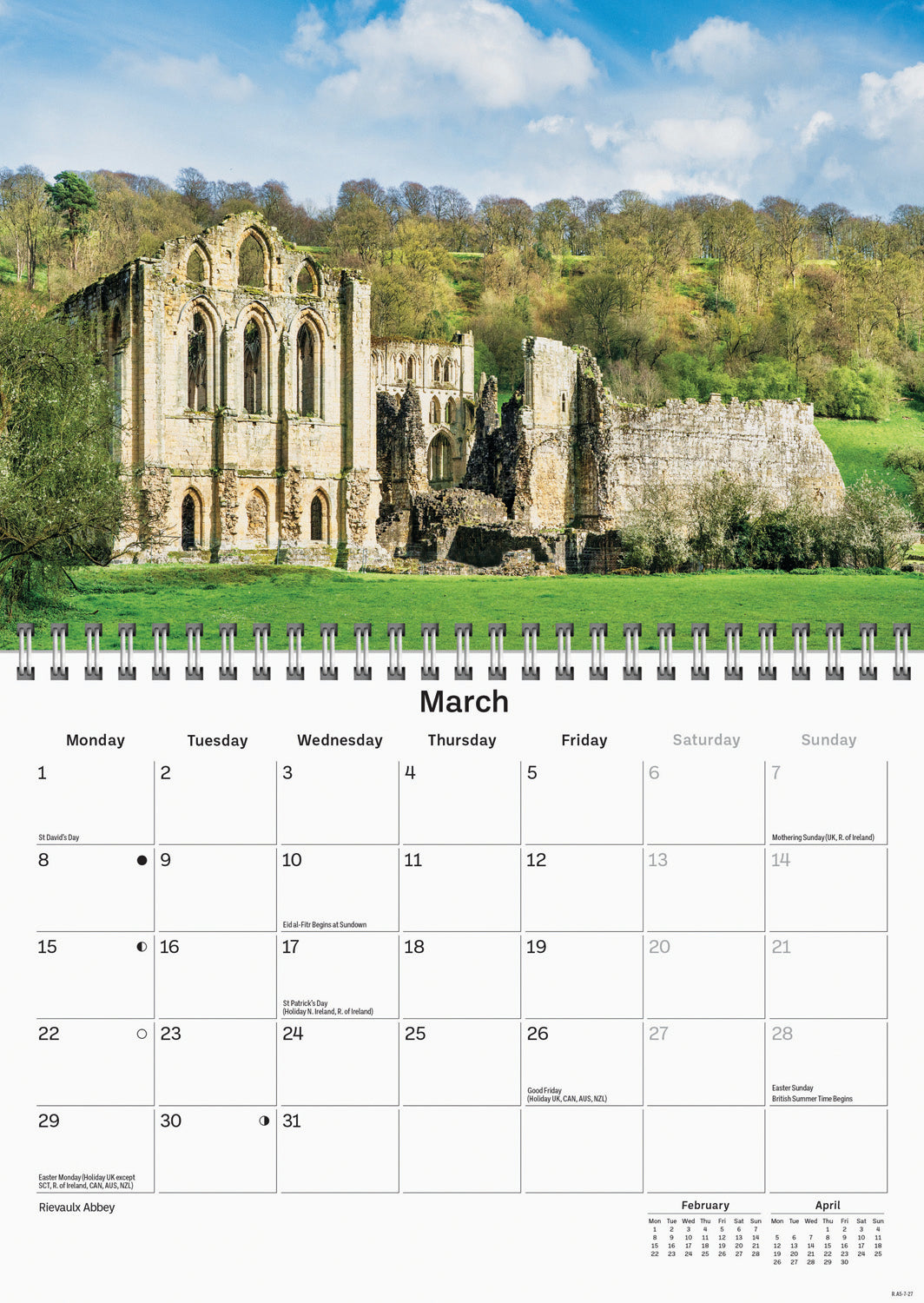 Yorkshire A5 Calendar 2027