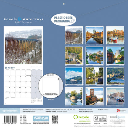 Canals & Waterways Wall Calendar 2027