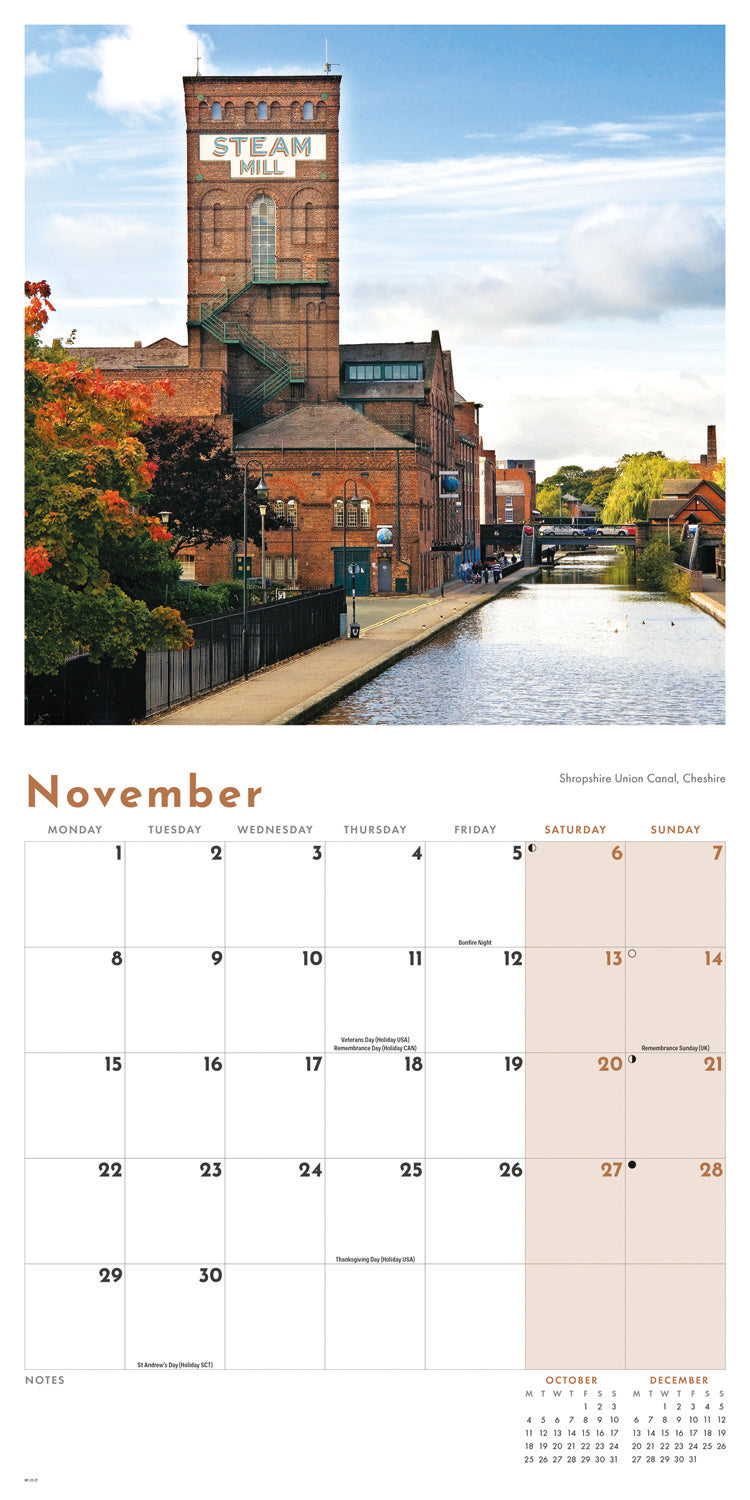 Canals & Waterways Wall Calendar 2027