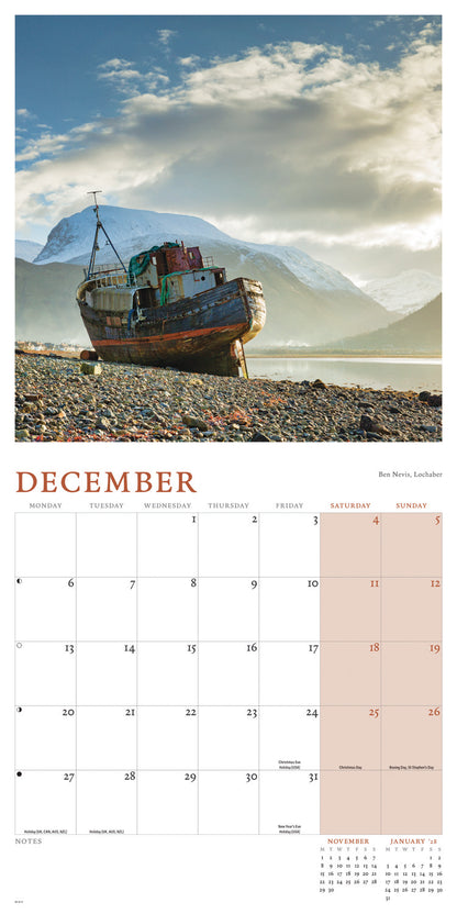 Scotland Wall Calendar 2027