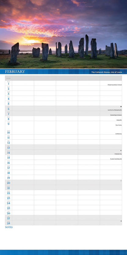 Scotland Family Organise Planner Wall Calendar 2027