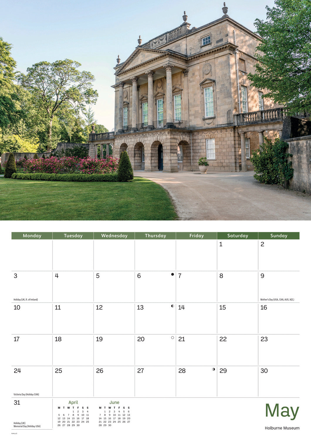 Bath A4 Calendar 2027
