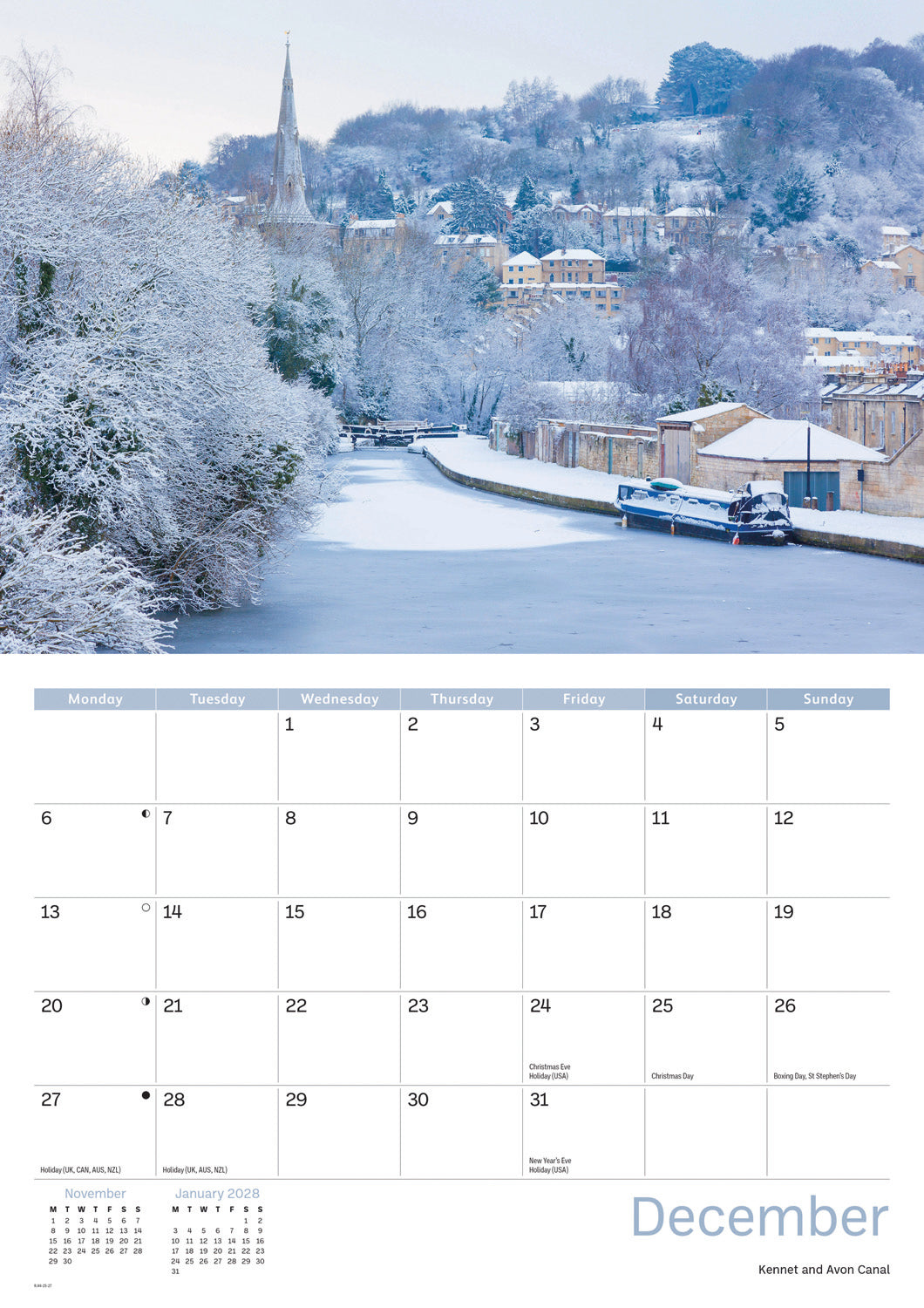 Bath A4 Calendar 2027
