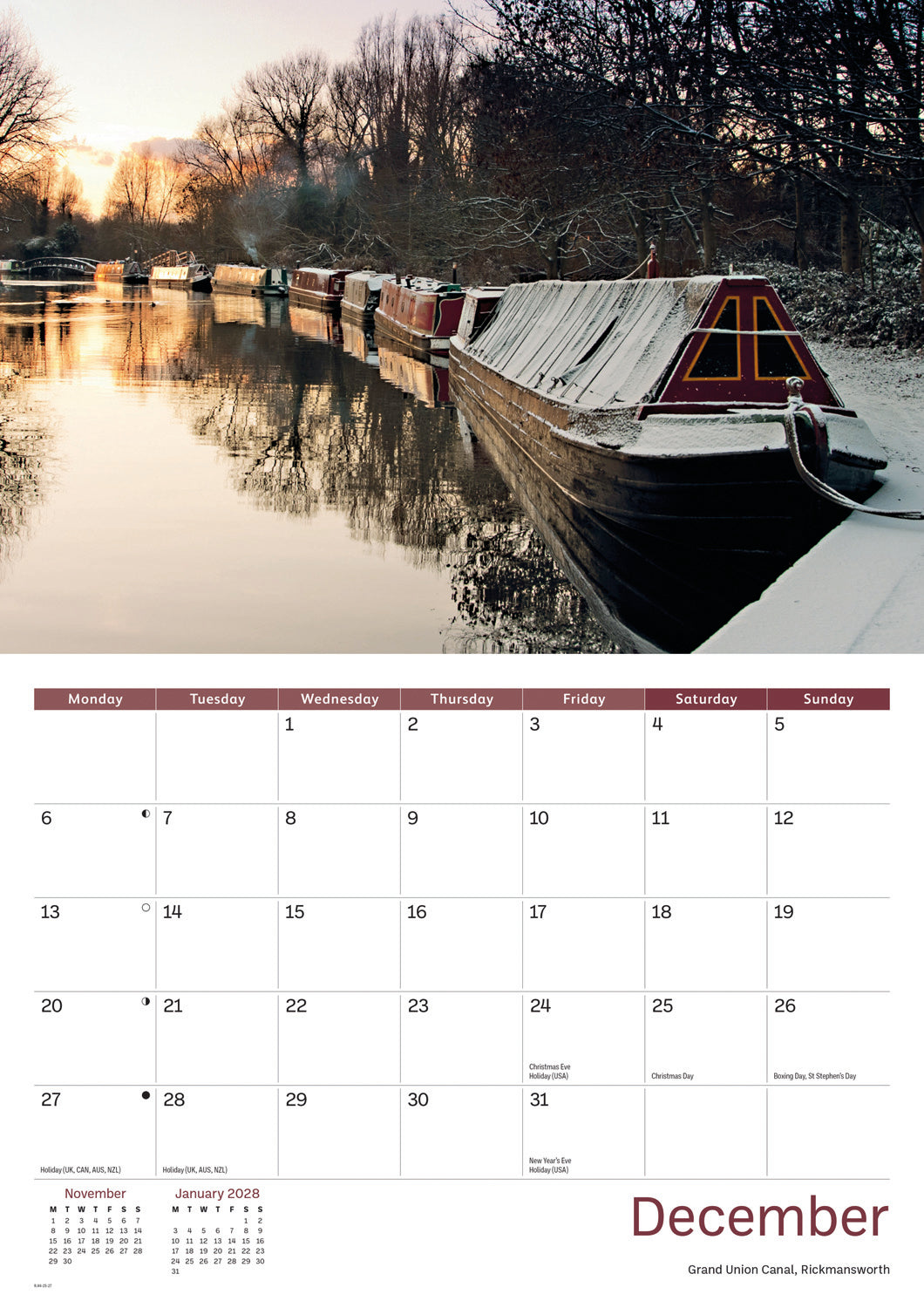 Hertfordshire A4 Calendar 2027