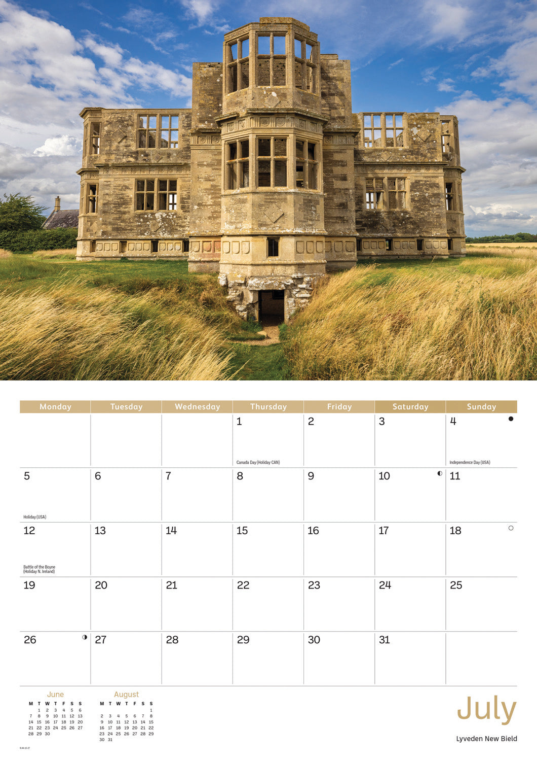 Northamptonshire A4 Calendar 2027