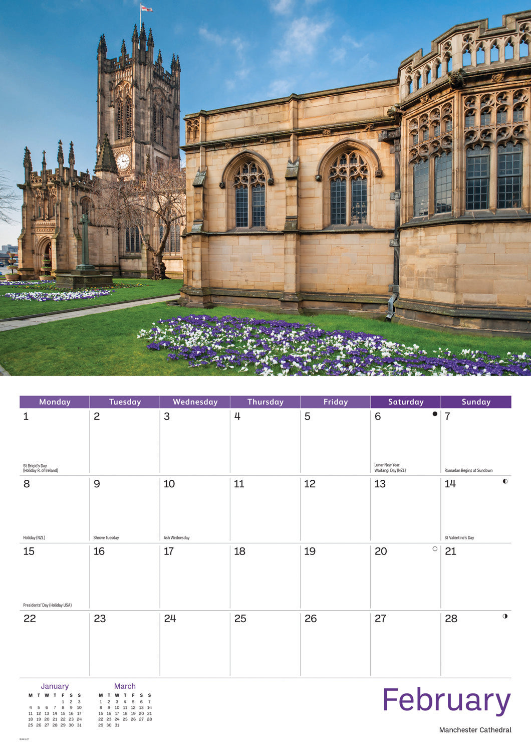 Manchester A4 Calendar 2027