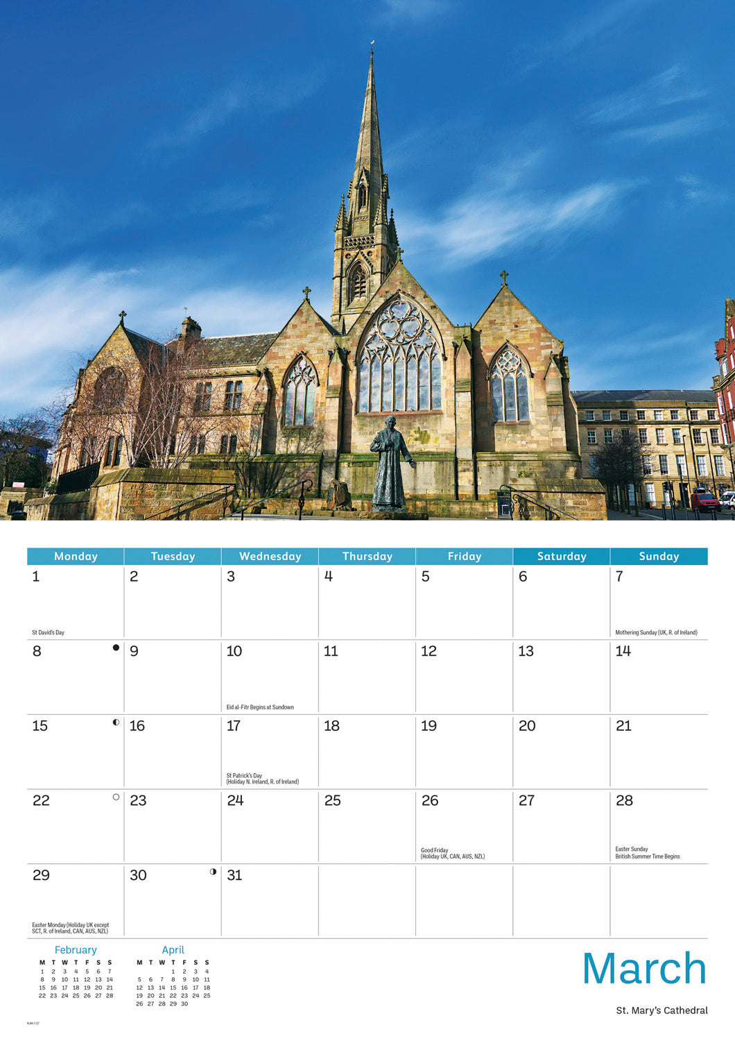 Tyne & Wear A4 Calendar 2027