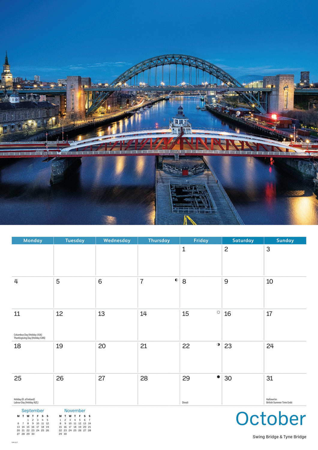 Tyne & Wear A4 Calendar 2027