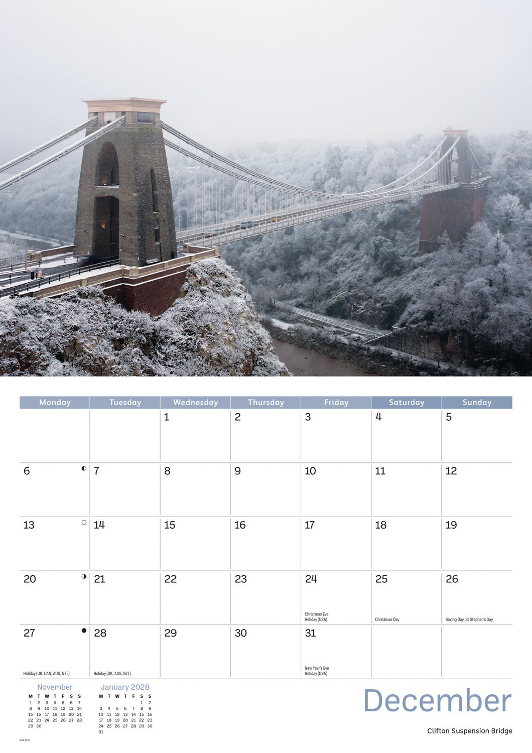 Bristol A4 Calendar 2027