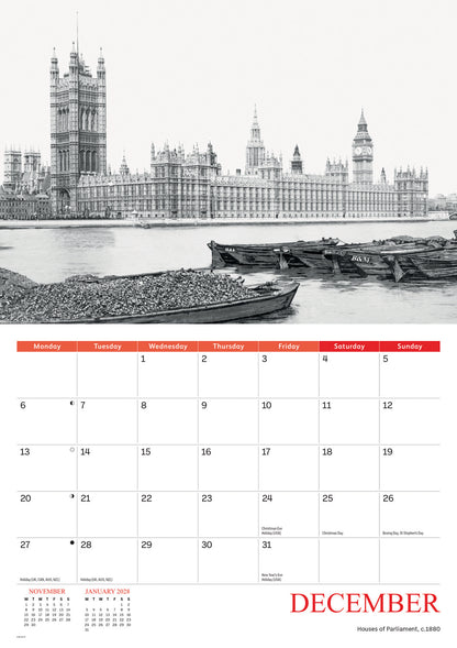 Nostalgic London A4 Calendar 2027