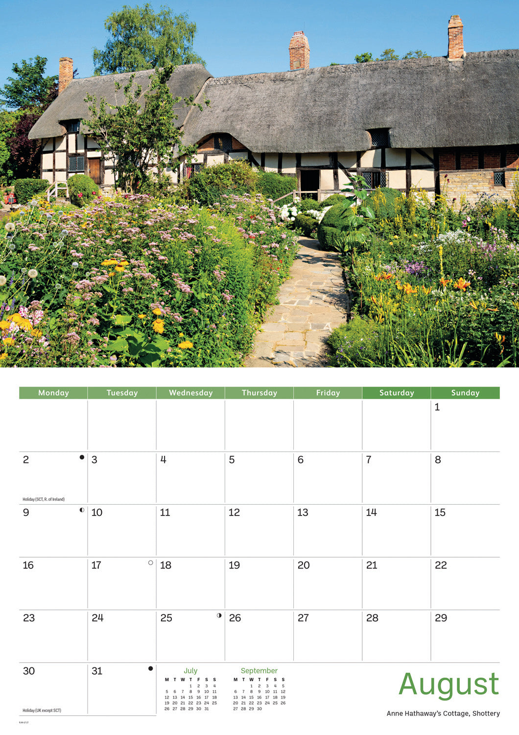 Warwickshire A4 Calendar 2027