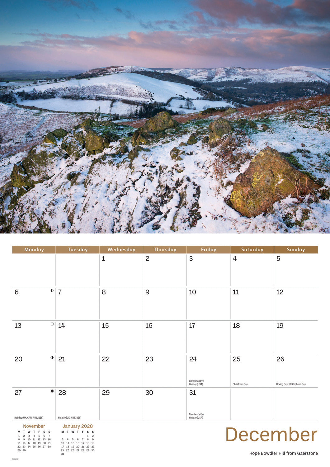 Shropshire Hills A4 Calendar 2027