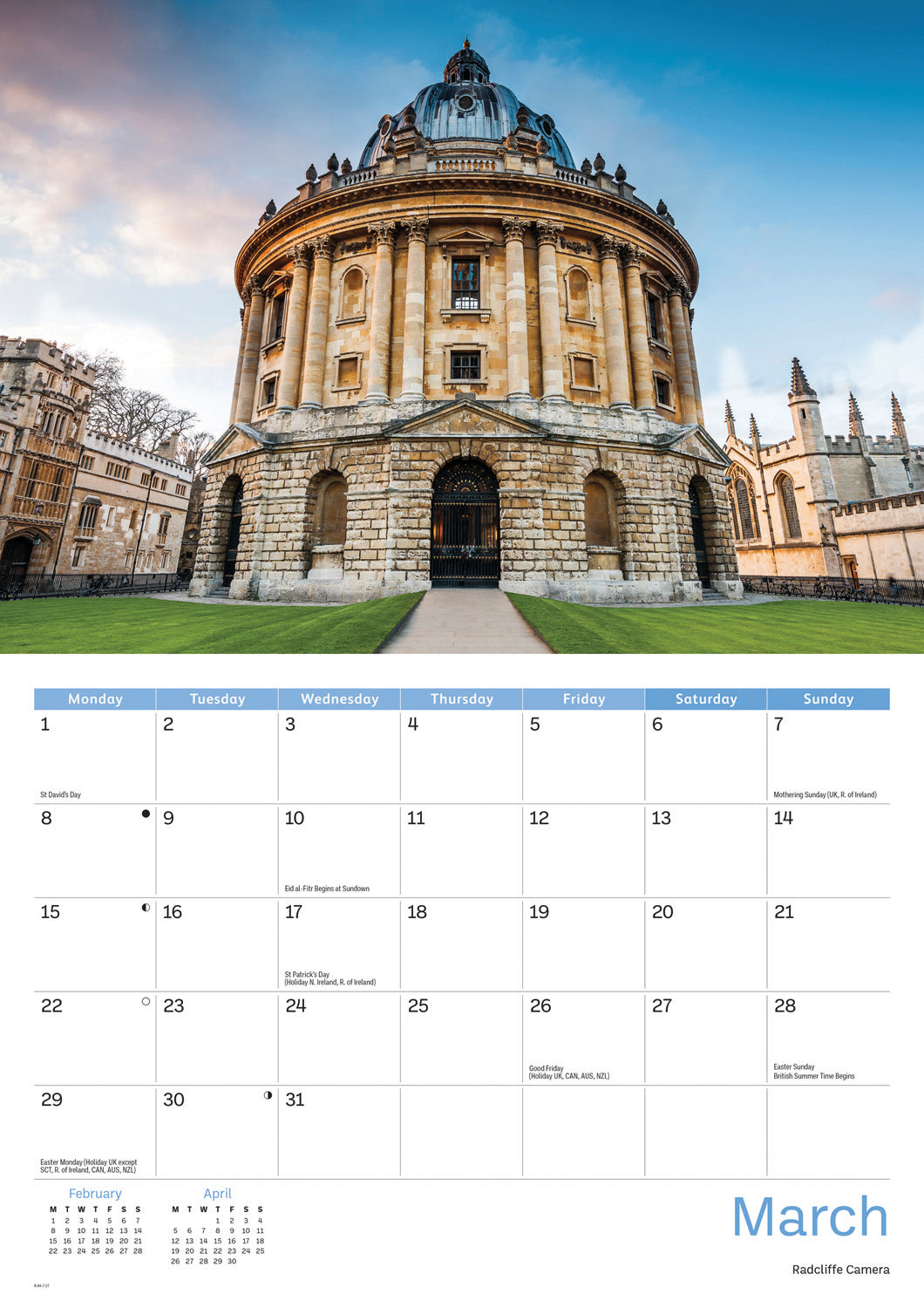 Oxford A4 Calendar 2027