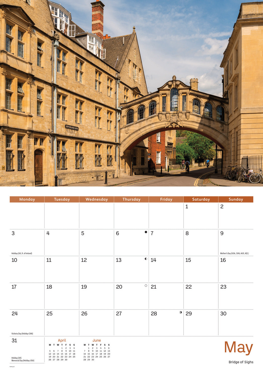 Oxford A4 Calendar 2027