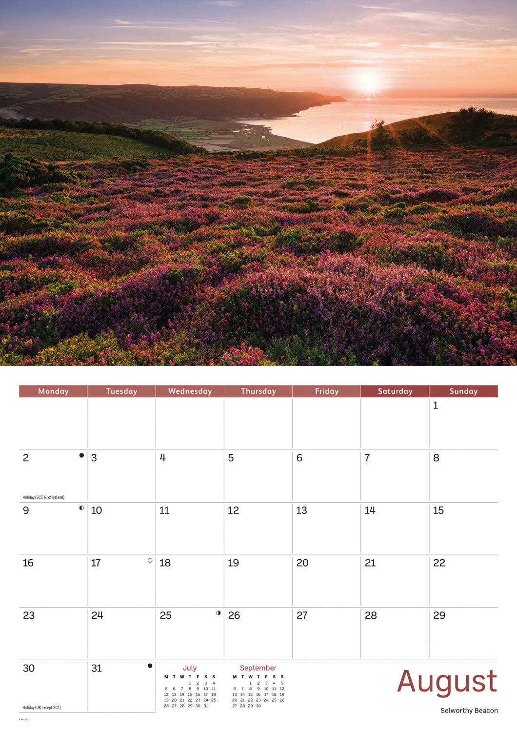 Exmoor A4 Calendar 2027