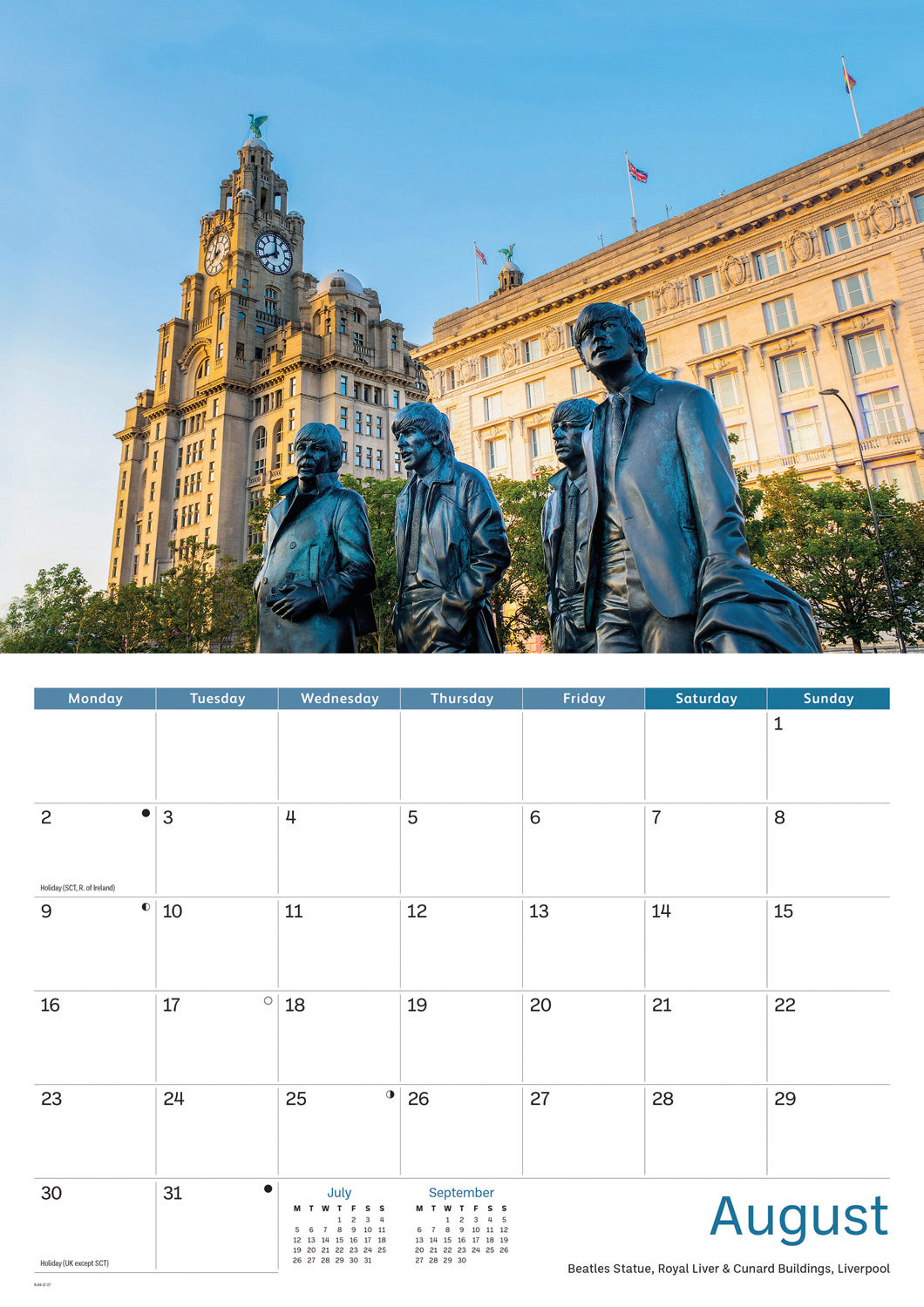 North West England A4 Calendar 2027