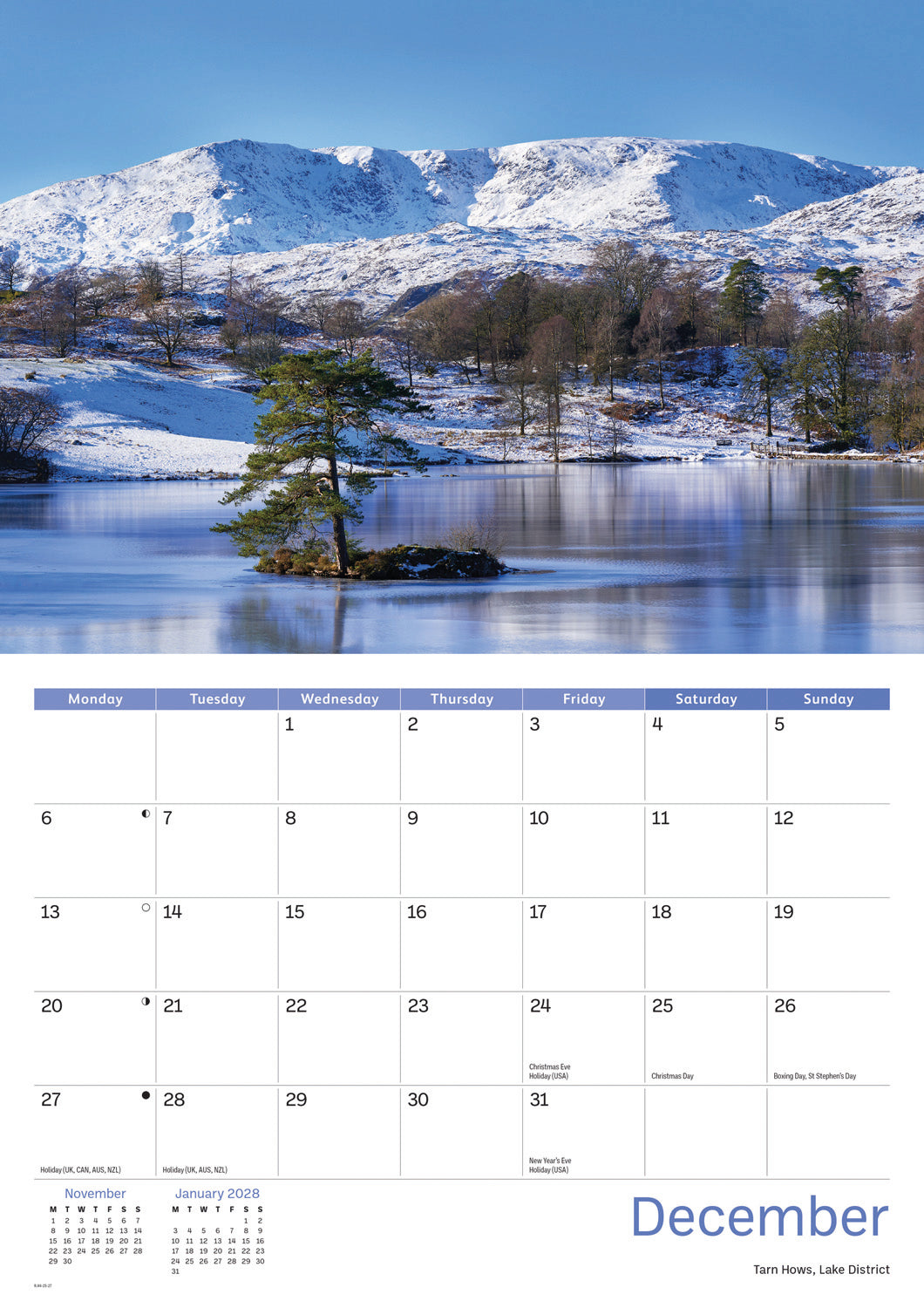 North West England A4 Calendar 2027