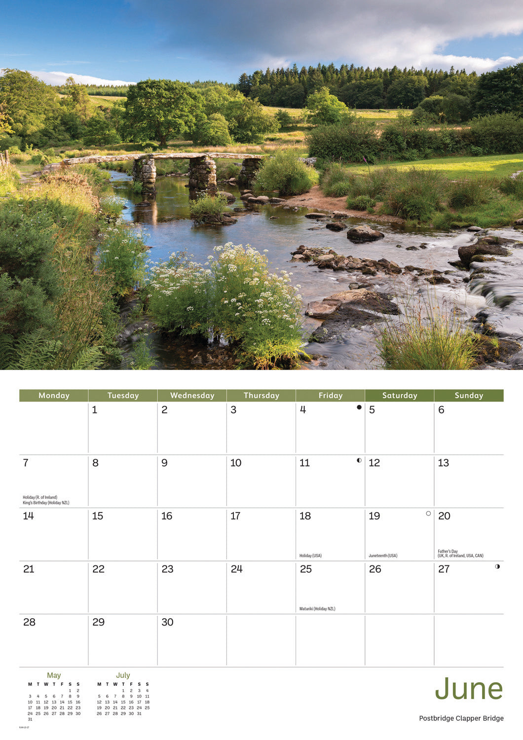 Dartmoor A4 Calendar 2027