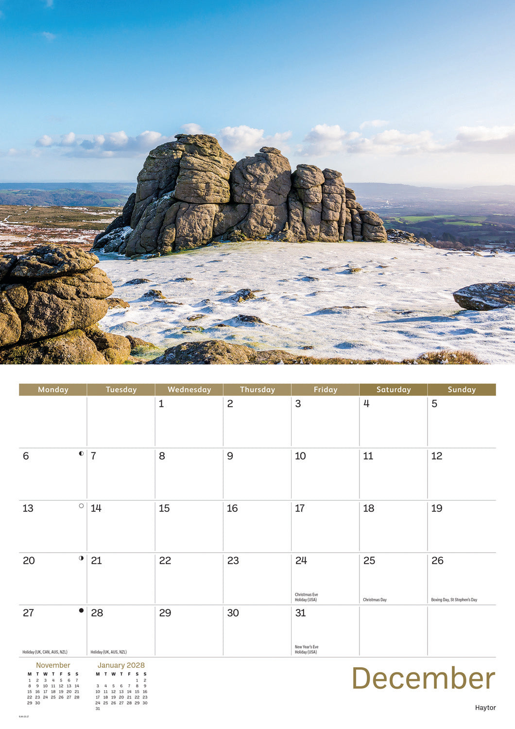 Dartmoor A4 Calendar 2027