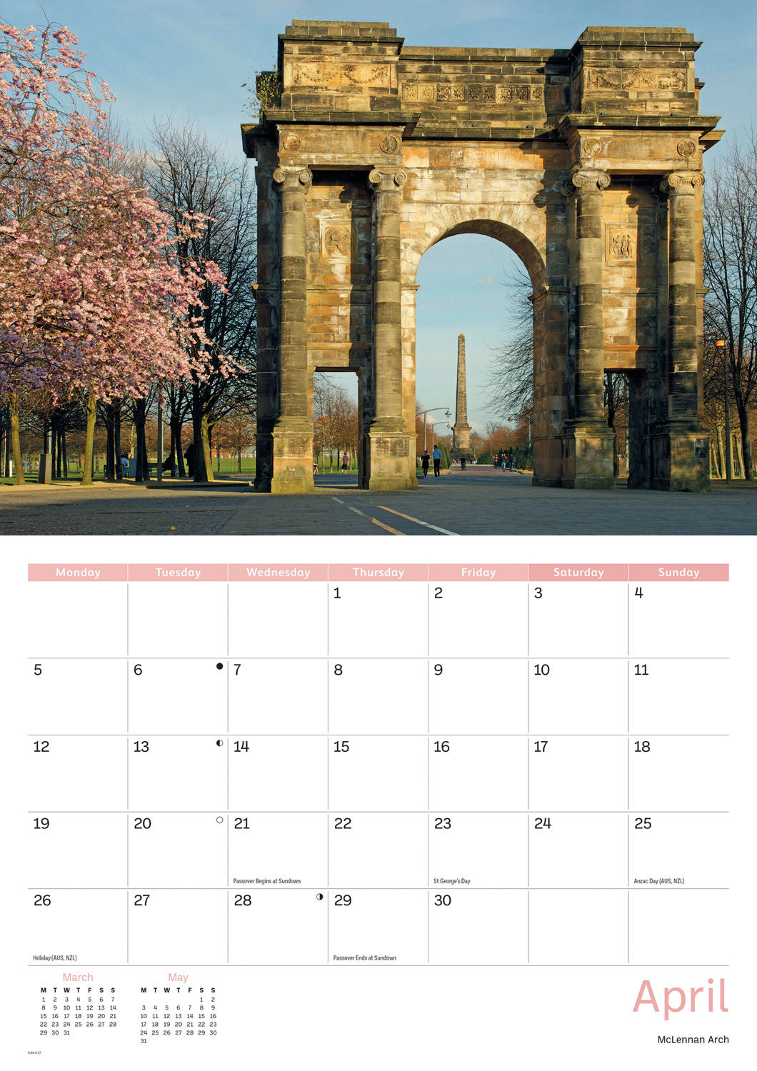 Glasgow A4 Calendar 2027