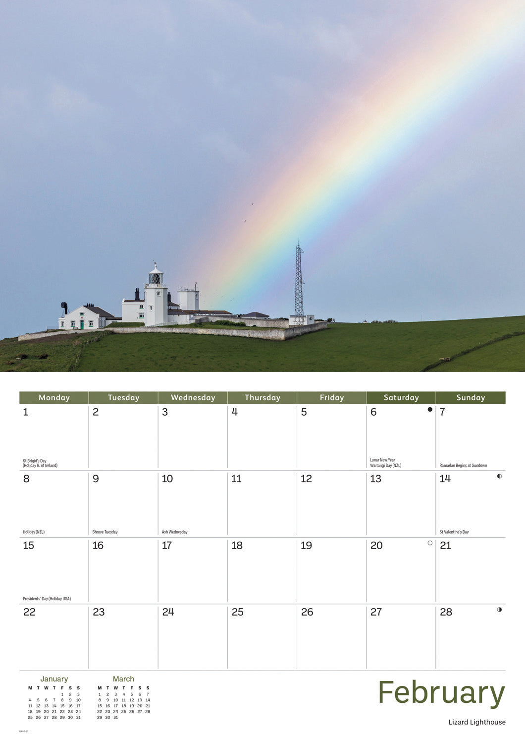 Lizard Peninsula A4 Calendar 2027