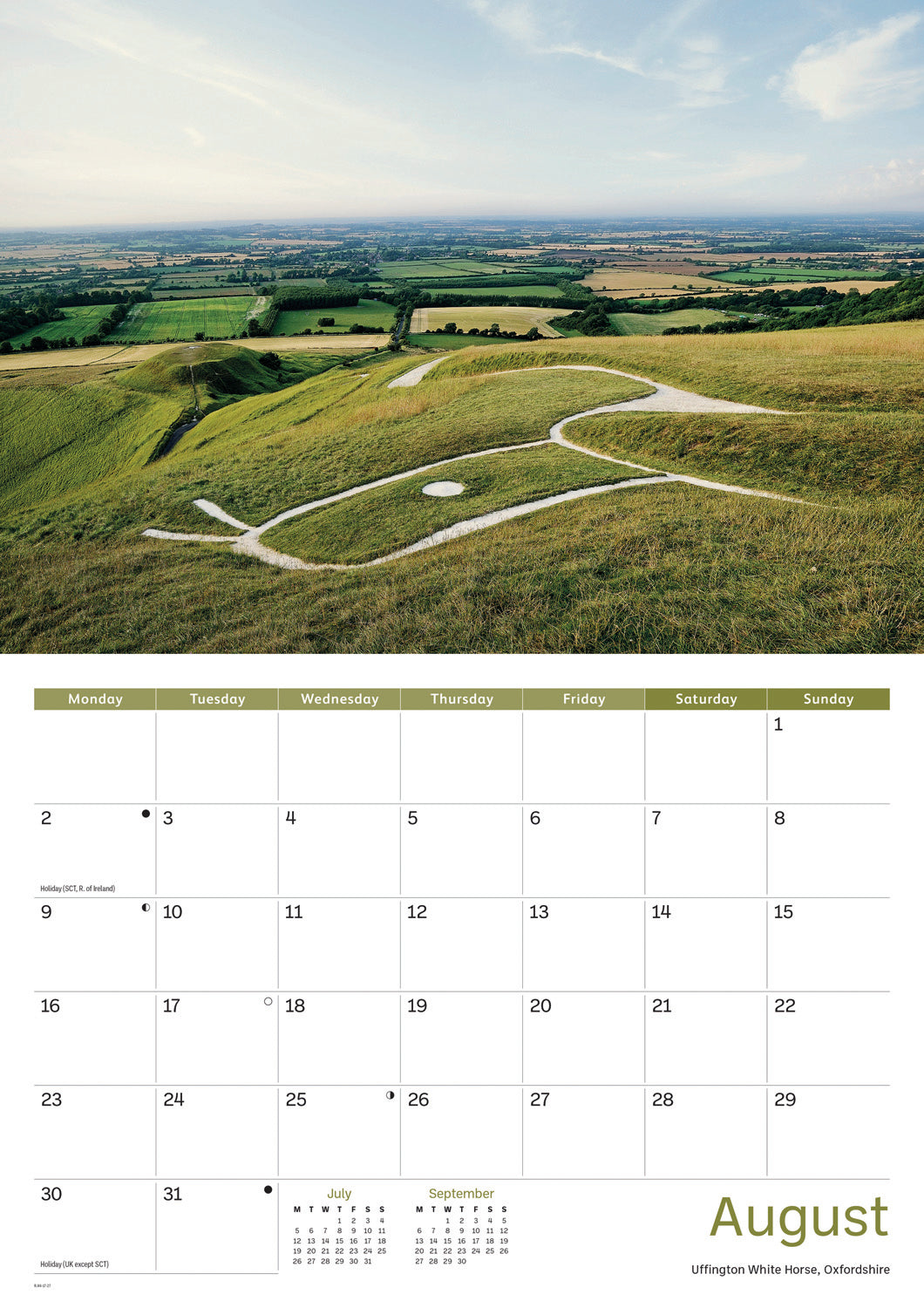 South East England A4 Calendar 2027