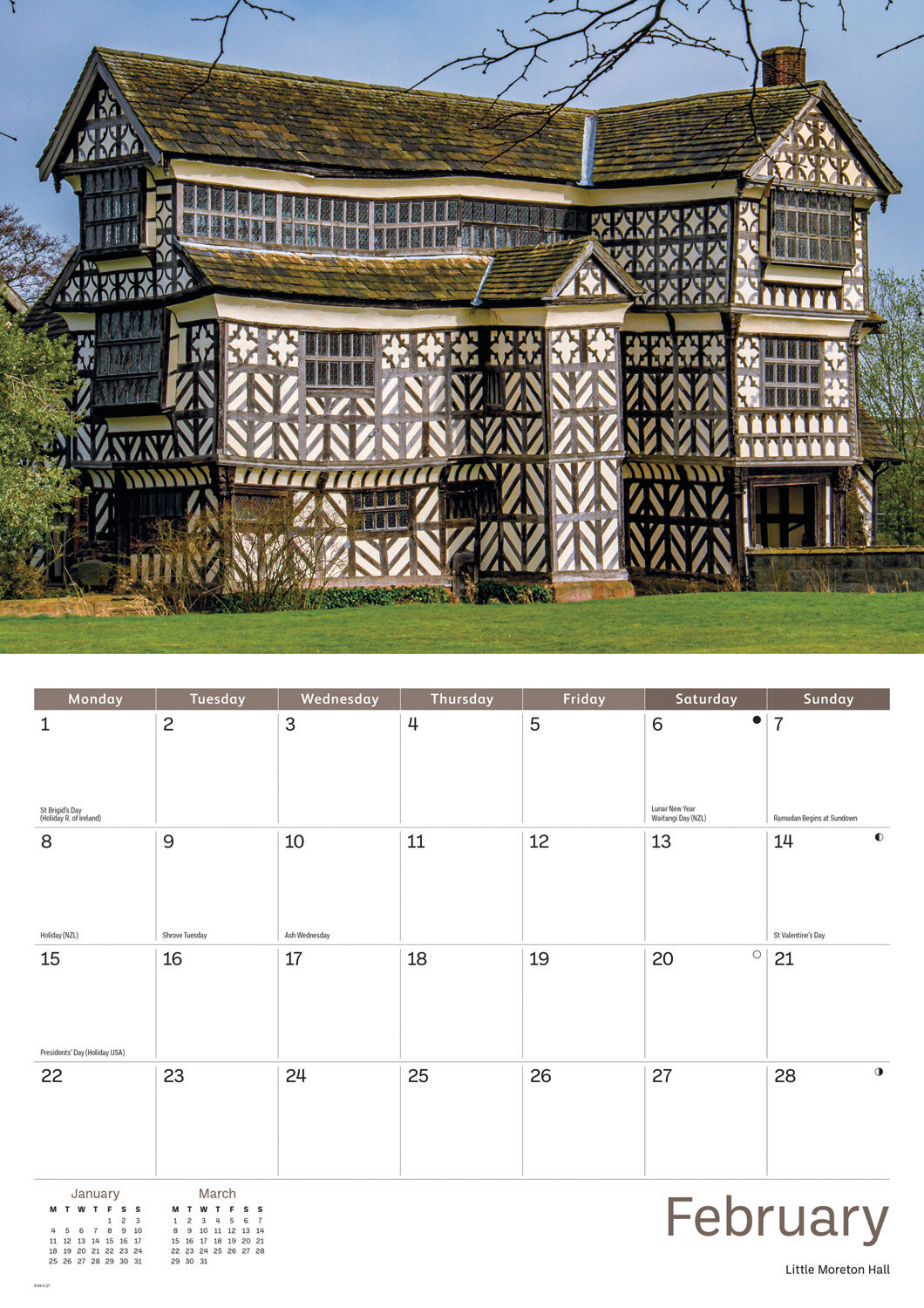 Cheshire A4 Calendar 2027