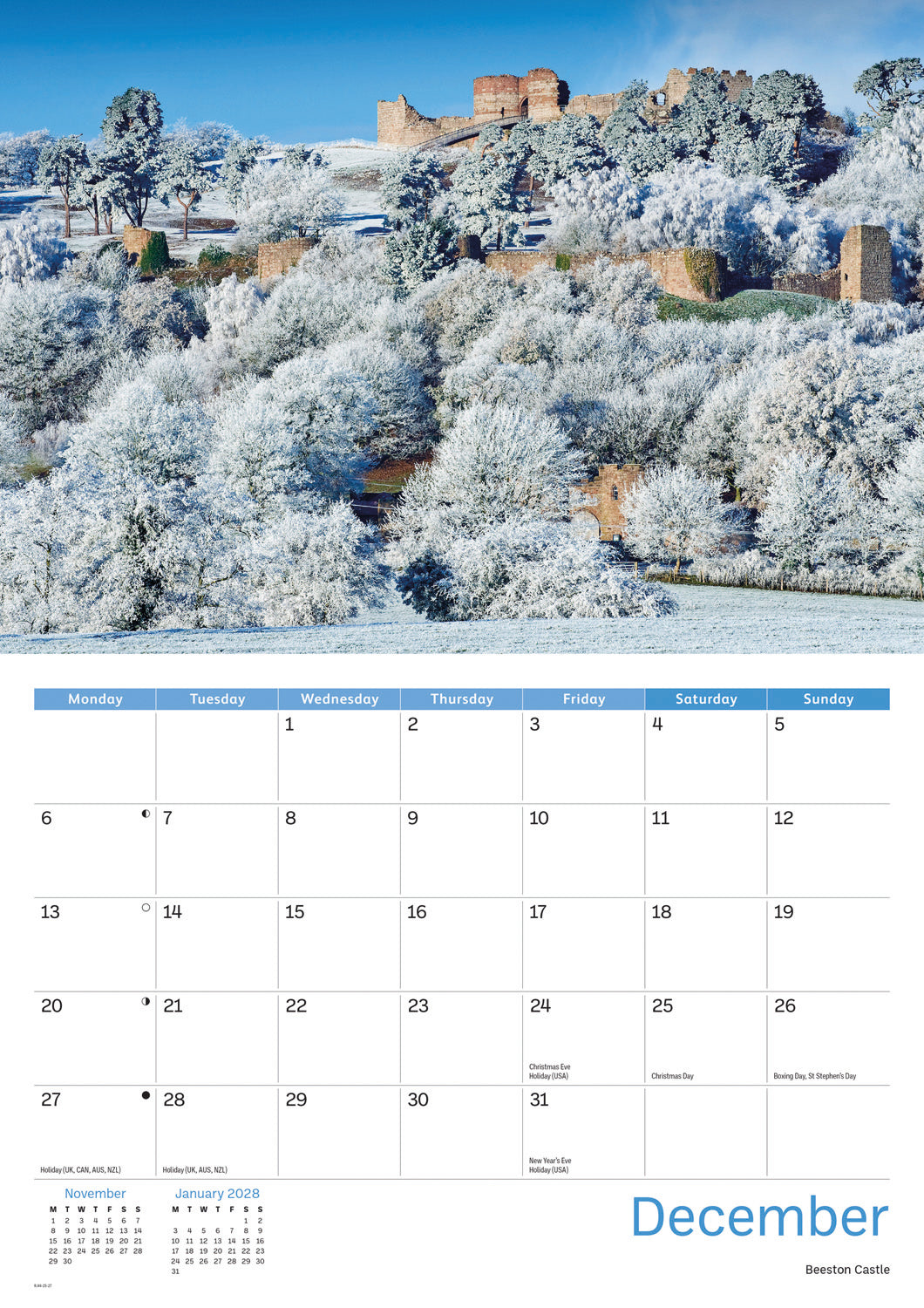 Cheshire A4 Calendar 2027