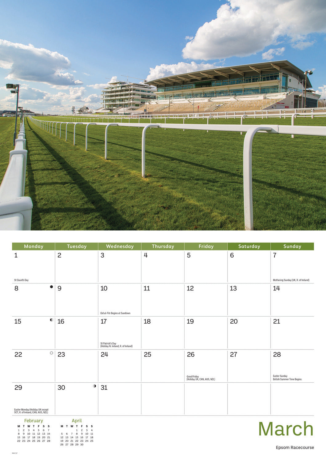 Surrey A4 Calendar 2027