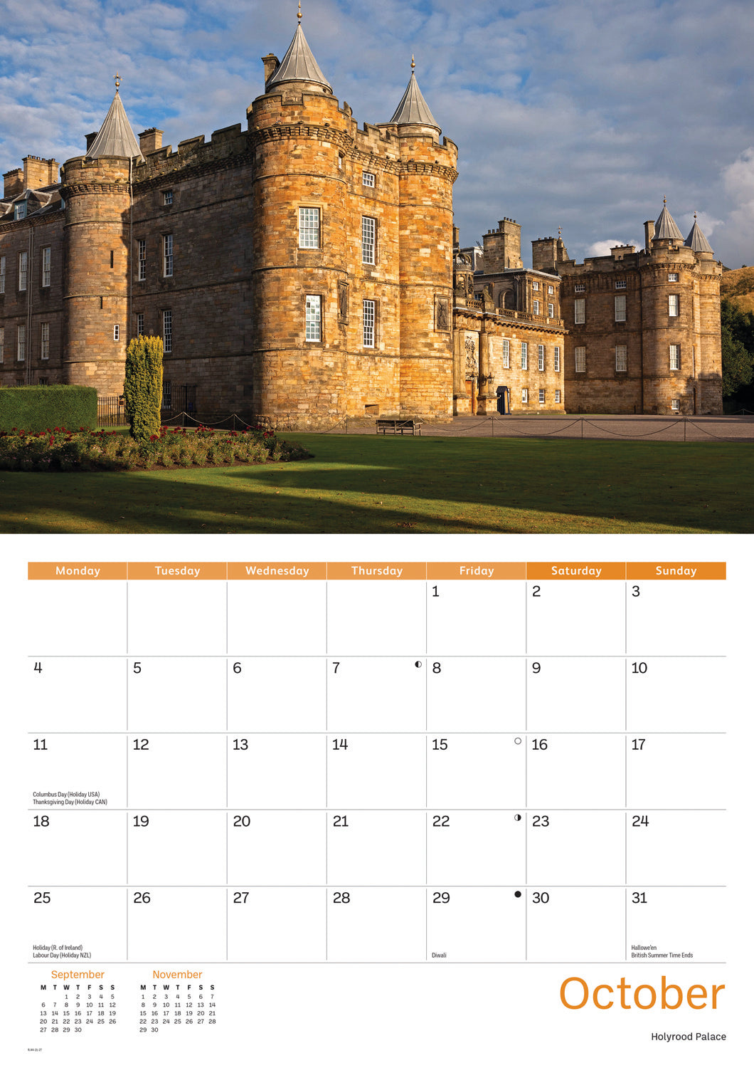 Edinburgh A4 Calendar 2027