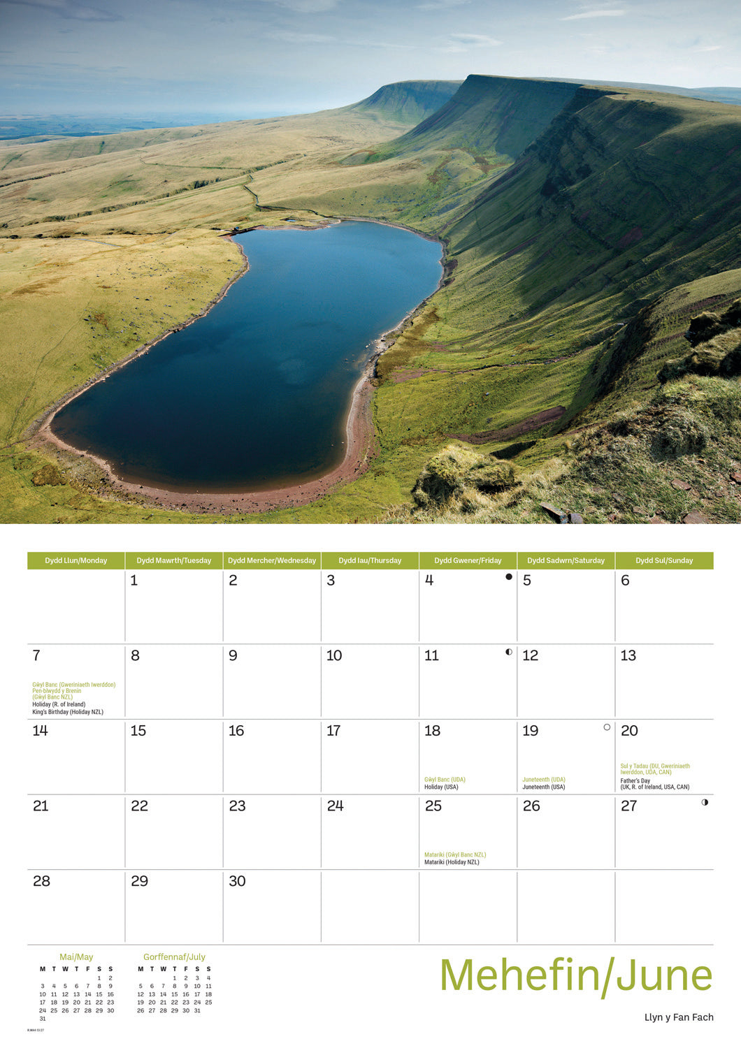 South Wales A4 Calendar 2027