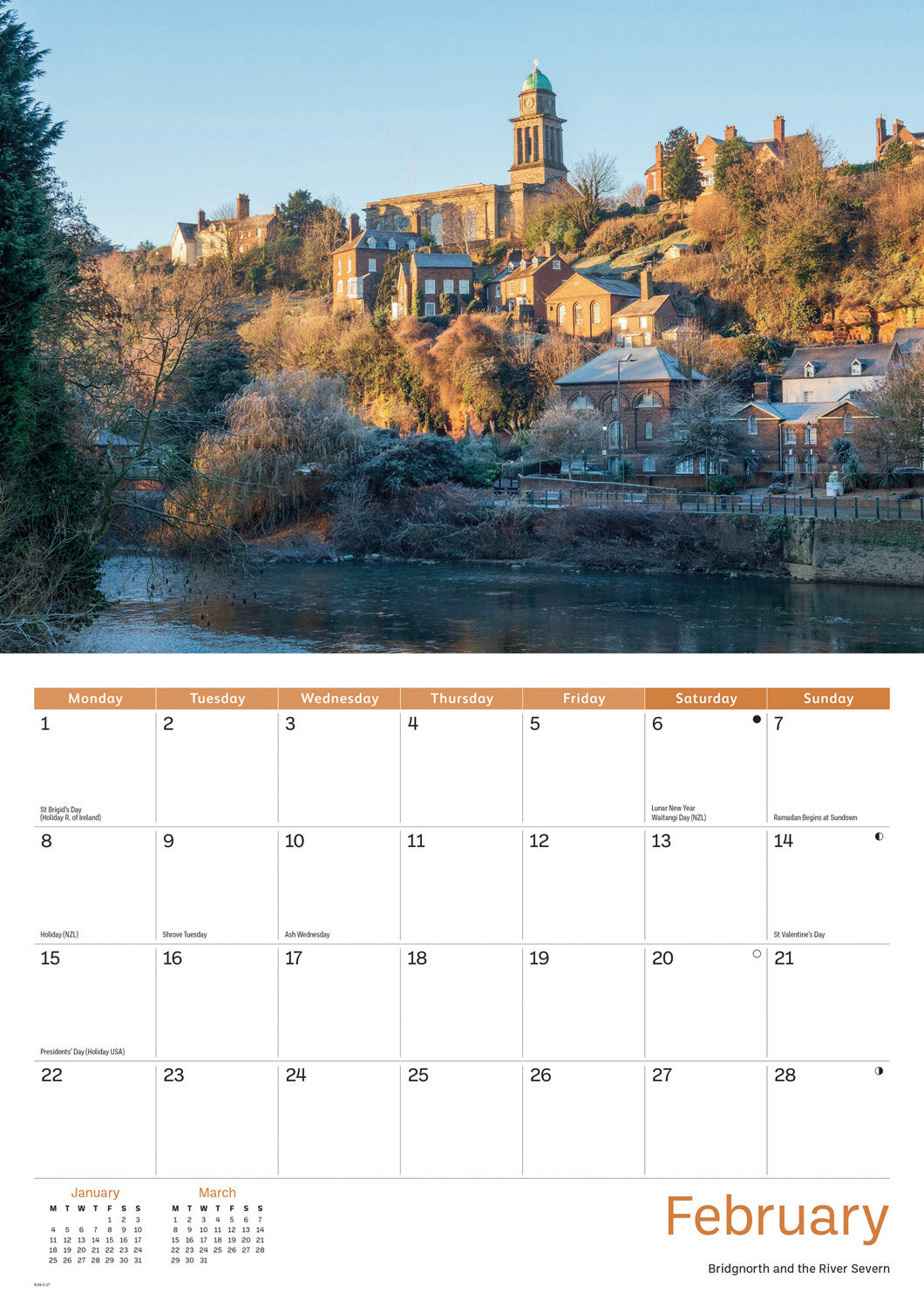 Shropshire A4 Calendar 2027