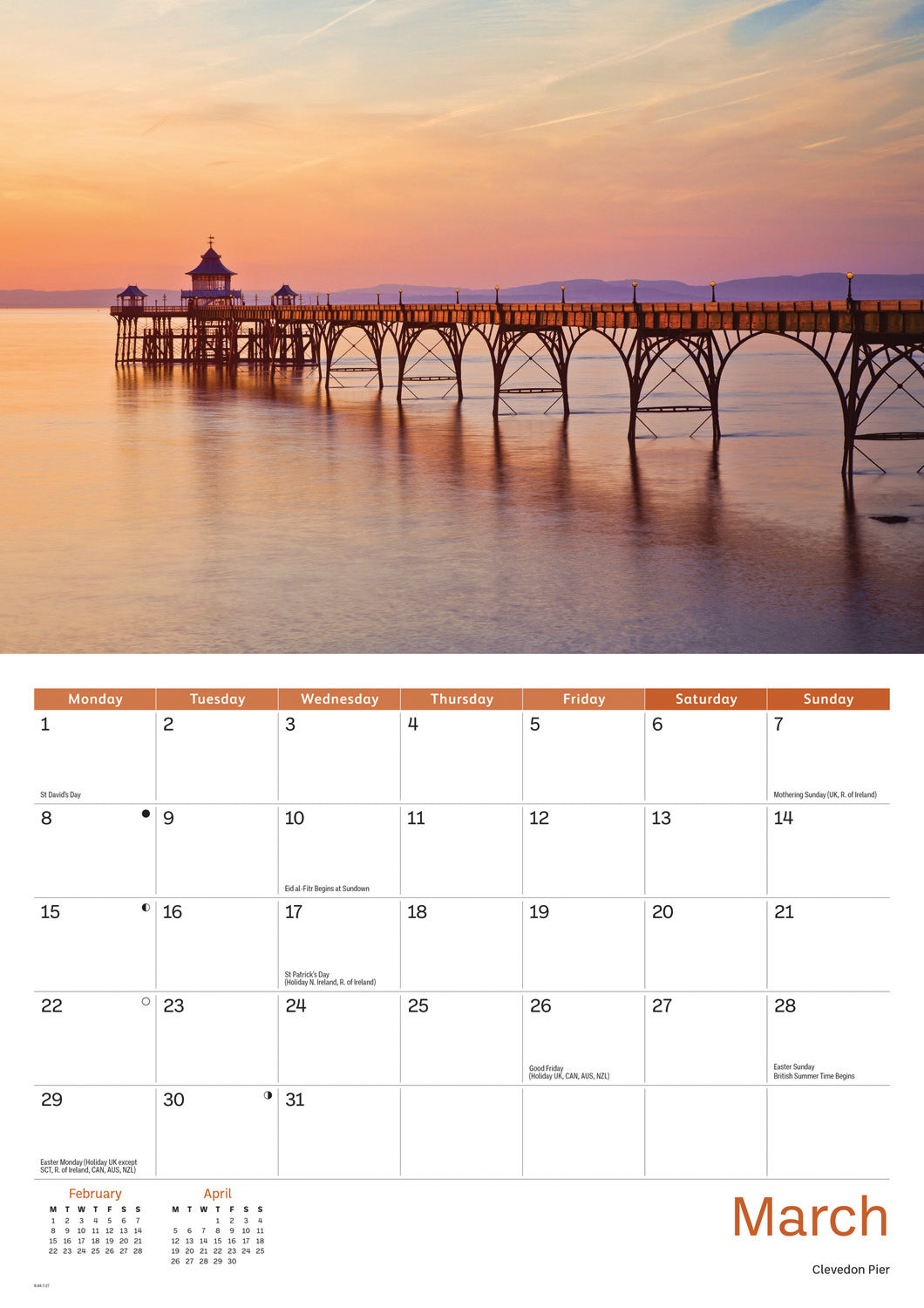 Somerset A4 Calendar 2027