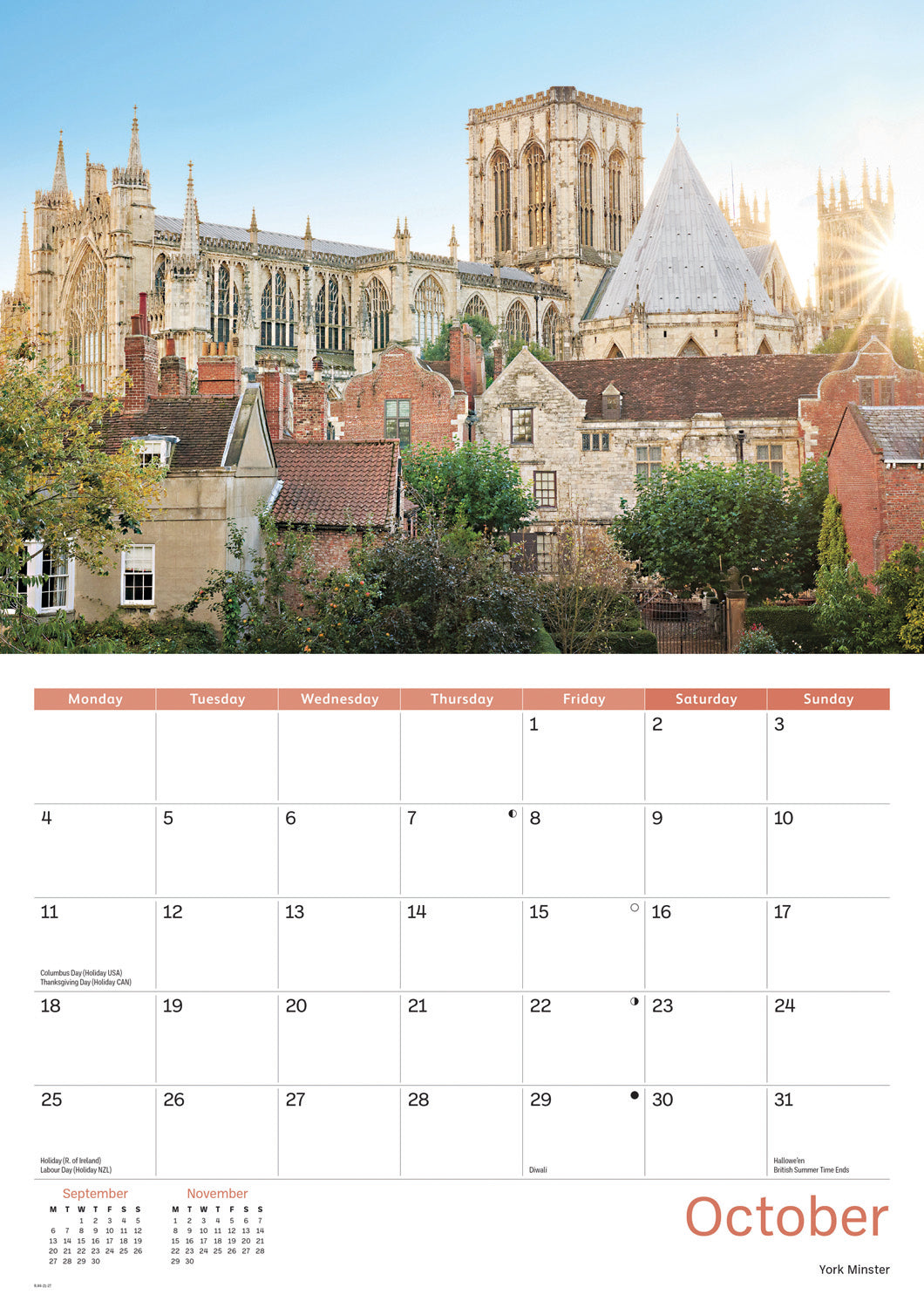 York A4 Calendar 2027