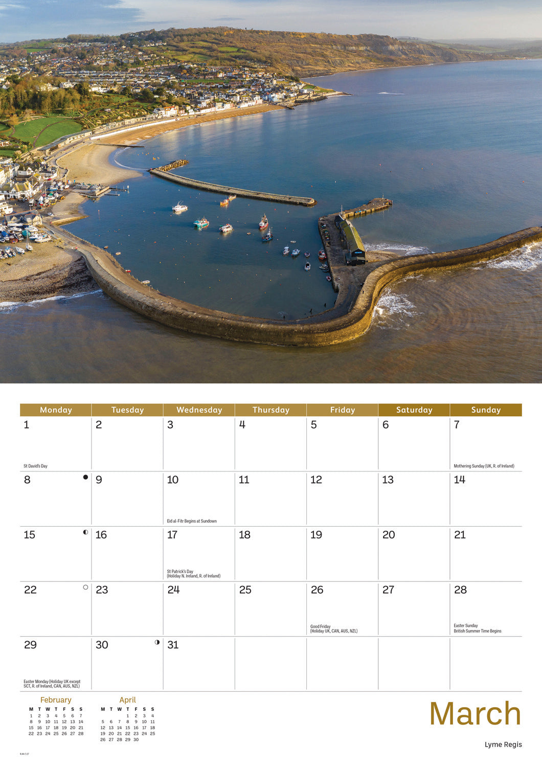 Jurassic Coast A4 Calendar 2027