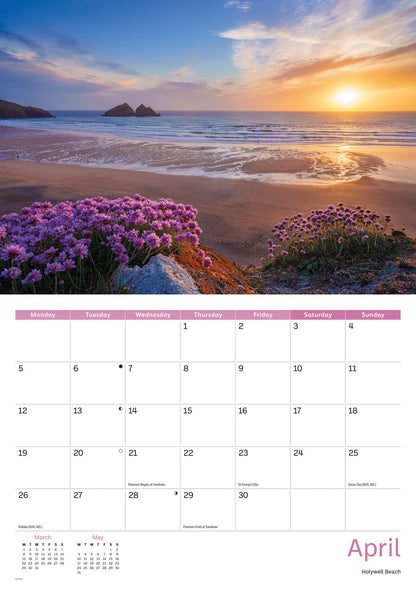 Cornish Sunsets A4 Calendar 2027