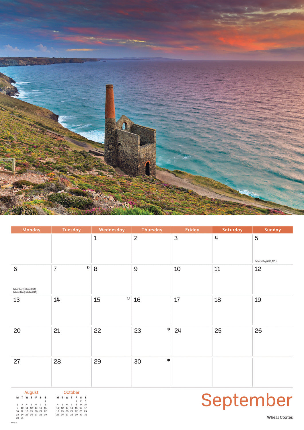 Cornish Sunsets A4 Calendar 2027