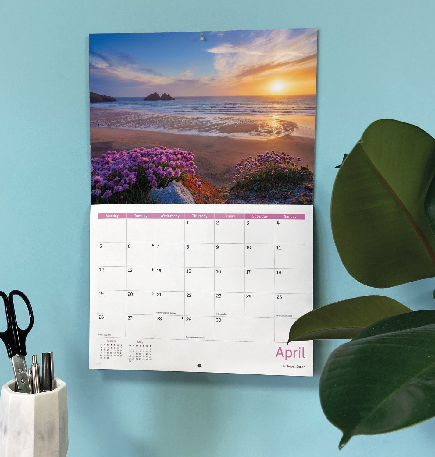Cornish Sunsets A4 Calendar 2027