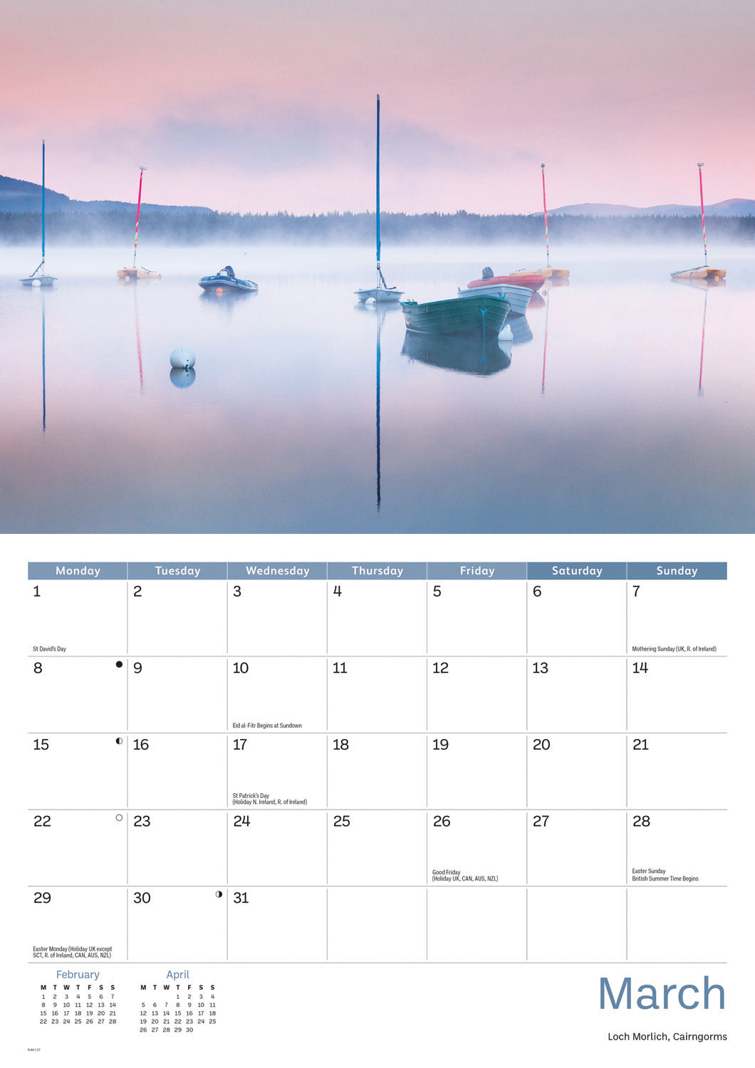 Canals & Waterways A4 Calendar 2027