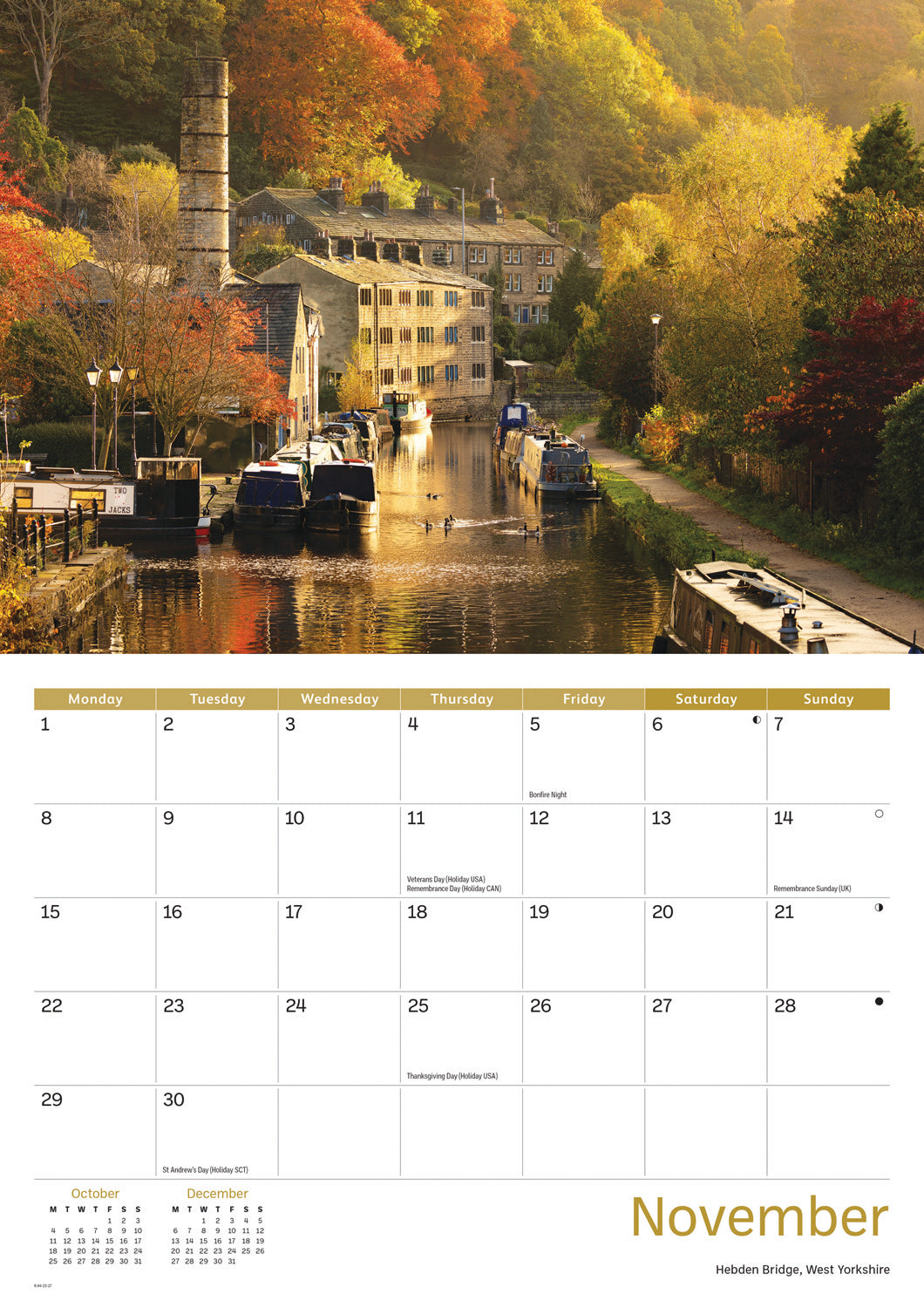 Canals & Waterways A4 Calendar 2027