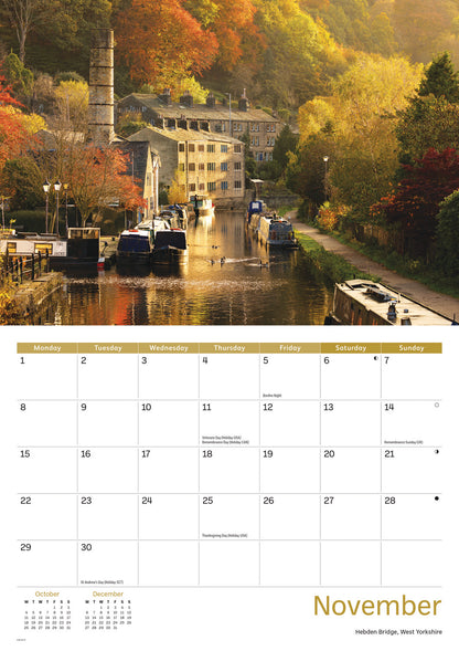 Canals & Waterways A4 Calendar 2027