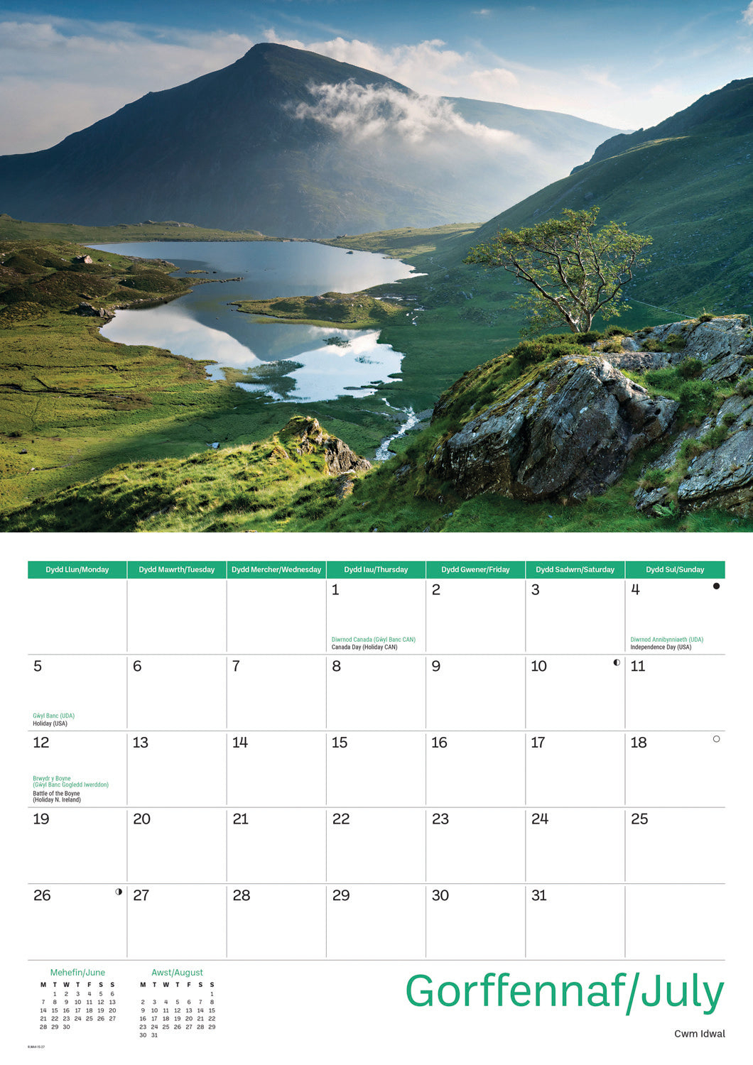 Snowdonia A4 Calendar 2027