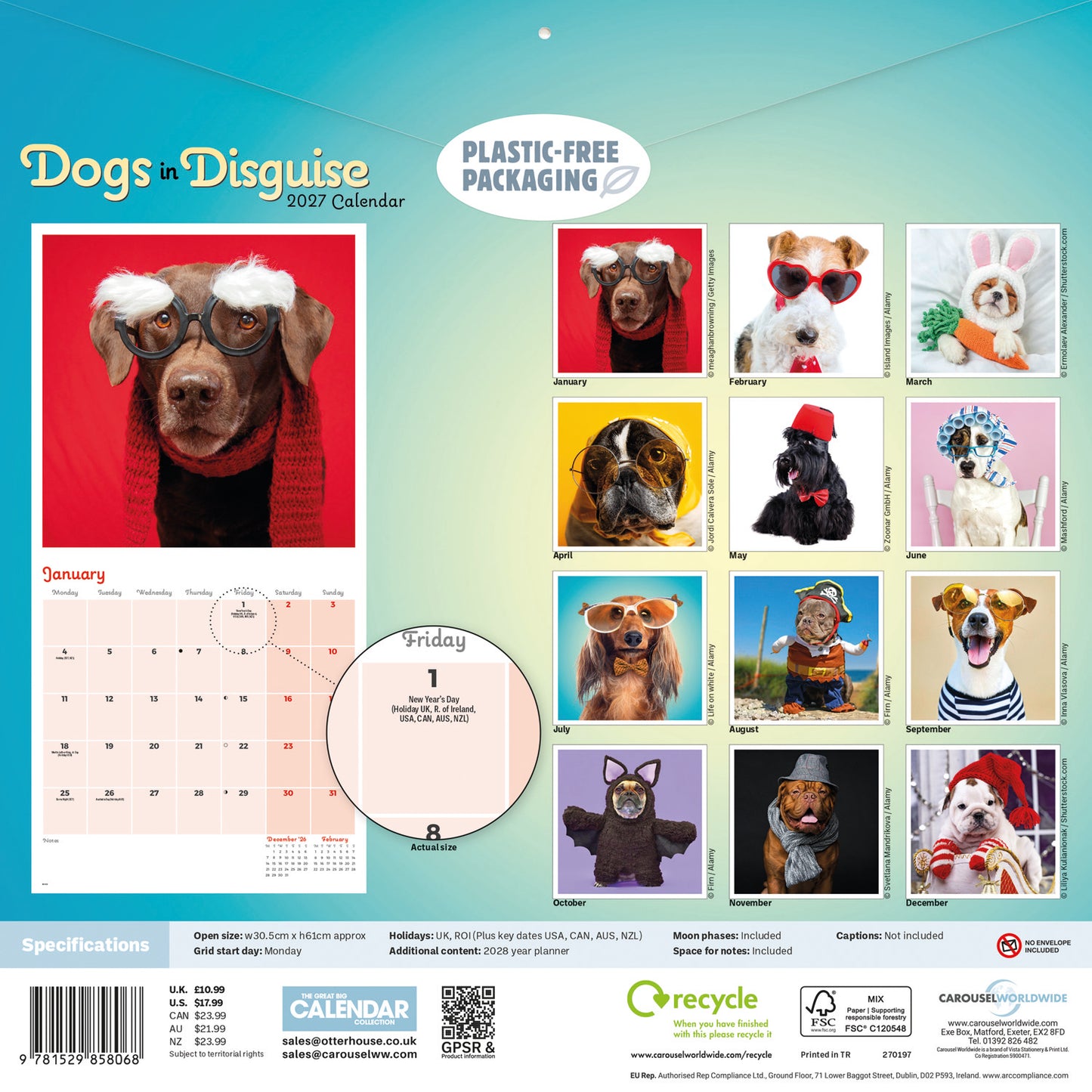 Dogs in Disguise Wall Calendar 2027