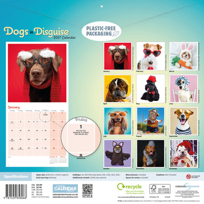 Dogs in Disguise Wall Calendar 2027