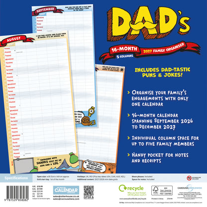 Dads Family Organise Planner Wall Calendar 2027