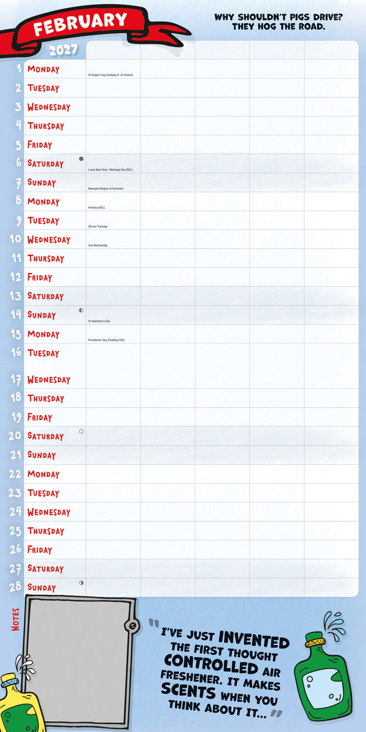 Dads Family Organise Planner Wall Calendar 2027